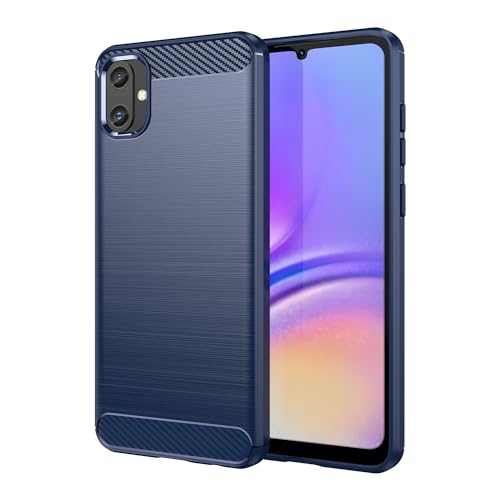 GTBDEKI Schutzhülle für Galaxy A05, Samsung A05 SM-A055F, Kohlefaser, stoßfest, dünn, Silikon, robust, weiche TPU-Rückseite, Blau von GTBDEKI