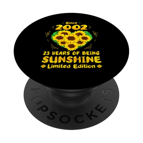 23. Geburtstag 23 Years Of Sunshine Sunflower Lover Born 2002 PopSockets Klebender PopGrip von GTee Vintage 23rd Birthday Version 2025