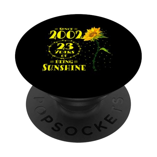 23. Geburtstag 23 Years of Sunshine Sunflower Lover Born 2002 PopSockets Klebender PopGrip von GTee Vintage 23rd Birthday Version 2025