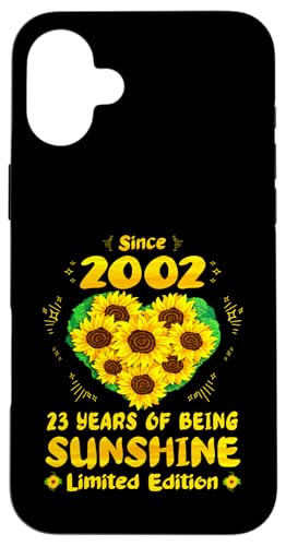 Hülle für iPhone 16 Plus 23. Geburtstag 23 Years Of Sunshine Sunflower Lover Born 2002 von GTee Vintage 23rd Birthday Version 2025