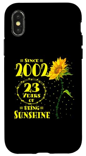 Hülle für iPhone X/XS 23. Geburtstag 23 Years of Sunshine Sunflower Lover Born 2002 von GTee Vintage 23rd Birthday Version 2025