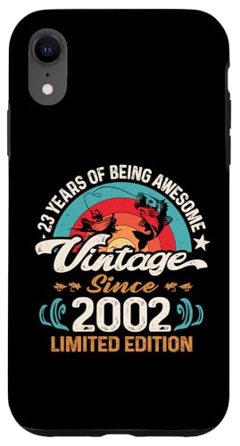 Hülle für iPhone XR 23. Geburtstag 23-jährige Angelfreunde Angler Geboren im Jahr 2002 von GTee Vintage 23rd Birthday Version 2025