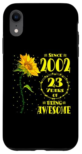 Hülle für iPhone XR 23. Geburtstag Awesome 23 Year-Old Sunflower Lovers Born 2002 von GTee Vintage 23rd Birthday Version 2025