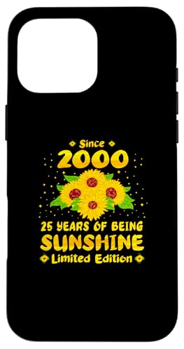 Hülle für iPhone 16 Pro Max 25. Geburtstag 25 Jahre Sunshine Sunflower Lover, Jahrgang 2000 von GTee Vintage 25th Birthday Version 2025