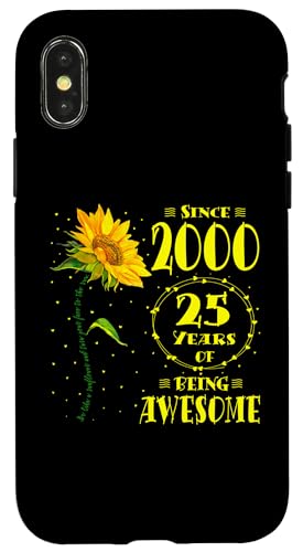 Hülle für iPhone X/XS 25. Geburtstag Fantastische 25-jährige Sonnenblumenliebhaber, geboren 2000 von GTee Vintage 25th Birthday Version 2025