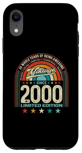 Hülle für iPhone XR 25. Geburtstag 25 Jahre 300 Monate lang fantastisch sein Geboren 2000 von GTee Vintage 25th Birthday Version 2025