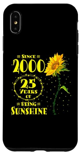 Hülle für iPhone XS Max 25. Geburtstag 25 Jahre Sunshine Sunflower Lover Geboren 2000 von GTee Vintage 25th Birthday Version 2025