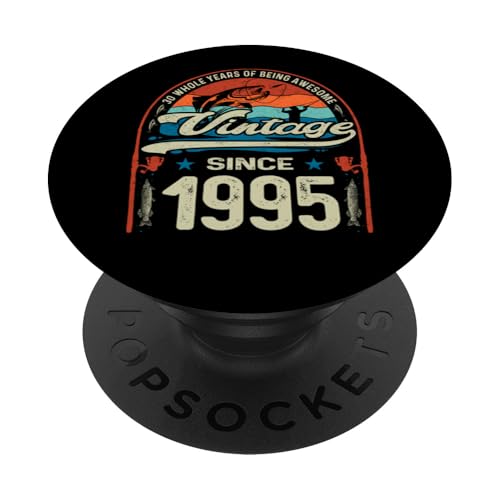 Vintage 30. Geburtstag 30 Jahre alte Angelfreunde Geboren 1995 PopSockets Klebender PopGrip von GTee Vintage 30th Birthday Version 2025