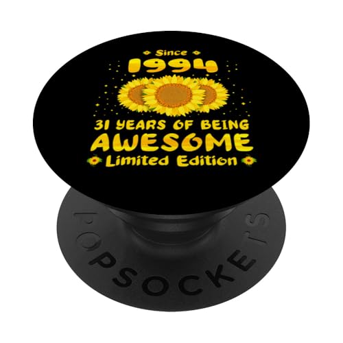 31. Geburtstag 31 Jahre Awesome Sunflower Lover, geboren 1994 PopSockets Klebender PopGrip von GTee Vintage 31st Birthday Version 2025