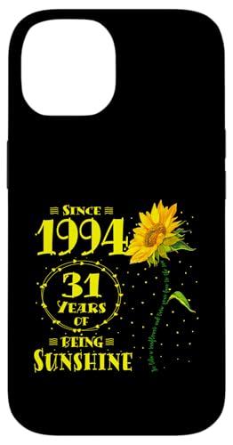 Hülle für iPhone 14 31. Geburtstag 31 Years of Sunshine Sunflower Lover Born 1994 von GTee Vintage 31st Birthday Version 2025