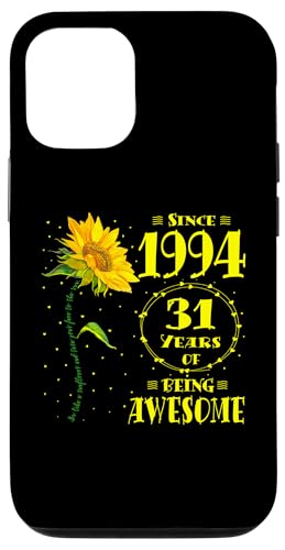 Hülle für iPhone 14 31. Geburtstag Fantastische 31-jährige Sonnenblumenliebhaber, geboren 1994 von GTee Vintage 31st Birthday Version 2025