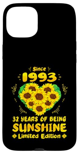 Hülle für iPhone 15 Plus 32. Geburtstag 32 Years Of Sunshine Sunflower Lover Born 1993 von GTee Vintage 32nd Birthday Version 2025