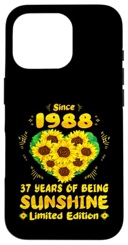 Hülle für iPhone 16 Pro 37. Geburtstag: 37 Jahre Sunshine Sunflower Lover, geboren 1988 von GTee Vintage 37th Birthday Version 2025