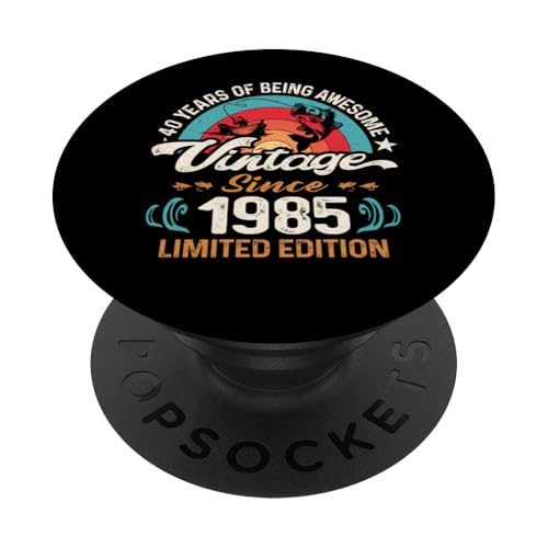 40. Geburtstag 40 Jahre alte Angelfreunde Angler Geboren 1985 PopSockets Klebender PopGrip von GTee Vintage 40th Birthday Version 2025