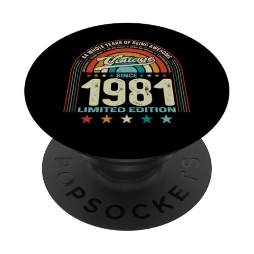 44. Geburtstag, 44 Jahre, 528 Monate, großartig zu sein, Geboren 1981 PopSockets Klebender PopGrip von GTee Vintage 44th Birthday Version 2025