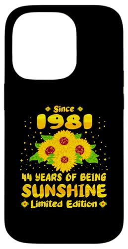 Hülle für iPhone 14 Pro 44. Geburtstag: 44 Jahre Sunshine Sunflower Lover, geboren 1981 von GTee Vintage 44th Birthday Version 2025