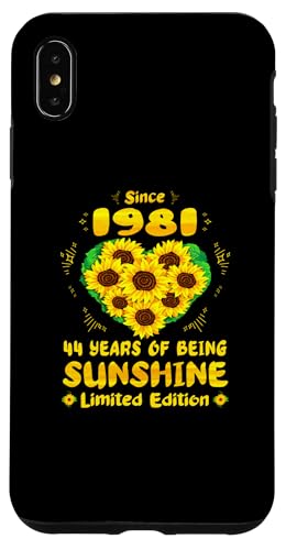 Hülle für iPhone XS Max 44. Geburtstag: 44 Jahre Sunshine Sunflower Lover, geboren 1981 von GTee Vintage 44th Birthday Version 2025