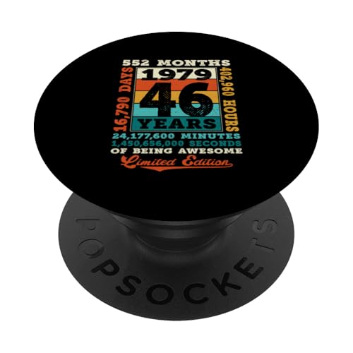 46. Geburtstag, 46 Jahre, 552 Monate, großartig zu sein, Geboren 1979 PopSockets Klebender PopGrip von GTee Vintage 46th Birthday Version 2025