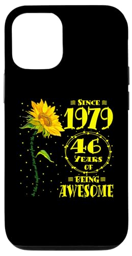 Hülle für iPhone 14 46. Geburtstag Fantastische 46-jährige Sonnenblumenliebhaber, geboren 1979 von GTee Vintage 46th Birthday Version 2025