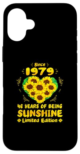 Hülle für iPhone 16 Plus 46. Geburtstag: 46 Jahre Sunshine Sunflower Lover, geboren 1979 von GTee Vintage 46th Birthday Version 2025