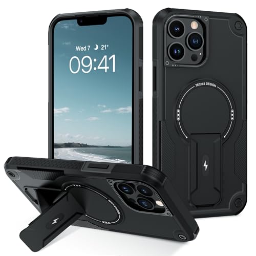 GUAGUA Schutzhülle für iPhone 13 Pro Max mit magnetischem, unsichtbarem Ständer, kompatibel mit MagSafe, Schutz in Militärqualität, schlanke, stoßfeste Schutzhülle für iPhone 13 Pro Max 17,0 cm, von GUAGUA