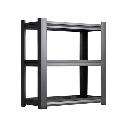 GUAWJRZDP Schwarzer Hi Fi Regal, Hi Fi Rack Aus Metall, Record Player Stand Mit Höhenverstellbarem Regal, Offener Phonoschrank, for Entertainment-Stereoanlage, Schraubenlose Installation(3-Tier) von GUAWJRZDP