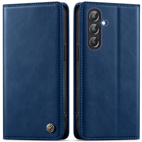 GUCASBE Handyhülle für Samsung Galaxy A16 Hülle, Premium Lederhülle Klappbar Flip Case RFID Schutzhülle Magnet Kartenfach Standfunktion Klapphülle Handytasche für Samsung Galaxy A16 Hülle - Blau von GUCASBE