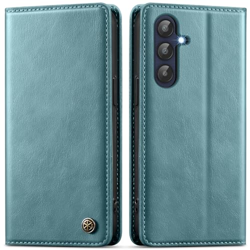 GUCASBE Handyhülle für Samsung Galaxy A25 Hülle, Premium Lederhülle Klappbar Flip Case RFID Schutzhülle Magnet Kartenfach Standfunktion Klapphülle Handytasche für Samsung Galaxy A25 Hülle - Himmelblau von GUCASBE