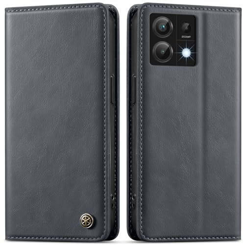 GUCASBE Handyhülle für Xiaomi Redmi Note 13 Pro 5G Hülle Premium Lederhülle Klappbar RFID Schutzhülle Magnet Kartenfach Standfunktion Klapphülle Handytasche für Redmi Note 13 Pro 5G Case - Grau von GUCASBE