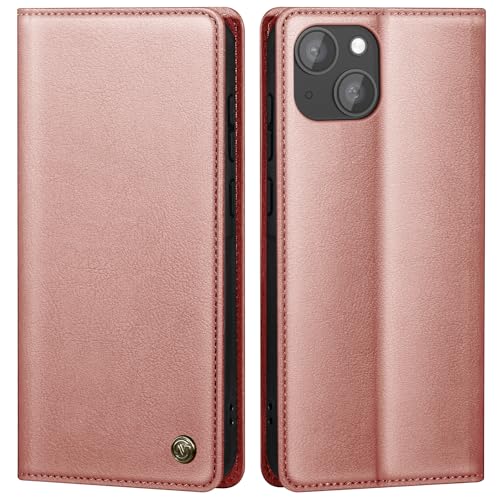 GUCASBE Handyhülle für iPhone 15 Hülle Schutzhülle für iPhone 15 Hülle Premium PU Lederhülle Wallet Flip Case Tasche Magnet Kartenfach Standfunktion Klappbar für iPhone 15 Hülle, Rosa von GUCASBE