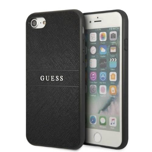 Guess GUHCI8PSASBBK Hülle für iPhone 7/8 / SE 2020 / SE 2022 Schwarz Saffiano Strap von GUESS