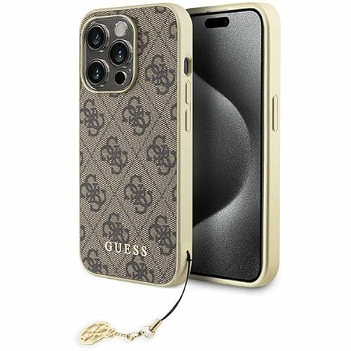 Guess GUHCP15XGF4GBR Hülle für iPhone 15 Pro Max 6.7" braun hardcase 4G Charms Collection von GUESS