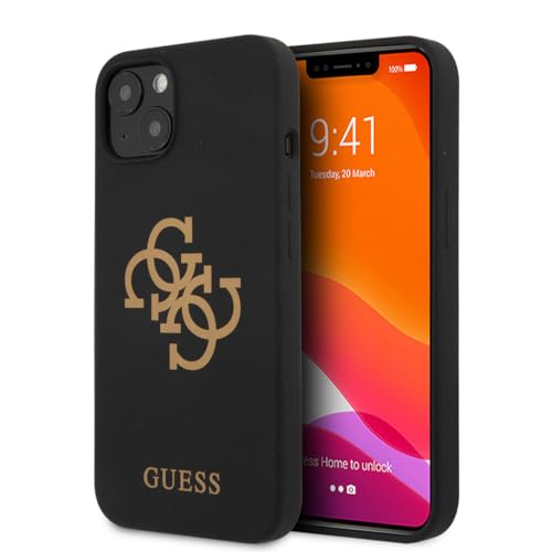 Guess GUHCP13MLS4GGBK Hülle für iPhone 13 6,1" schwarz Silicone 4G Logo von GUESS