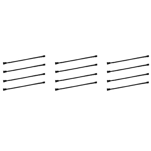 12 x 4-polige PWM-Lüfterverlängerung, Netzkabel, Steckergehäuse, Stecker auf Buchse, Verlängerungskabel für 4-poligen / 3-poligen Lüfter von GUIJIALY