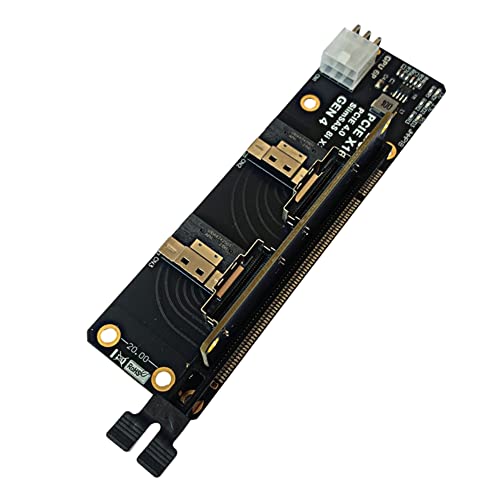 GUIJIALY Gen4 2 Ports SlimSAS 8I X2 auf PCIE 4.0 X16 Slot Adapter Board Ersatzteile Zubehör für Netzwerkkarte Grafikkarte Capture Card von GUIJIALY