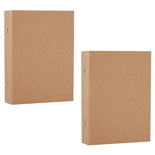 Nachfüllbarer Ringbuch, A5, Kraftpapier, A5, Kraftpapier, Ordner mit 2 Ringen zum Hinzufügen loser Blätter, 2 Stück von GUIJIALY