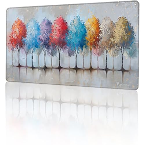 Farbe Mauspad, Baum Gaming Mauspad XXL 1200x600x3mm Mousepad, Rutschfeste Gummibasis Schreibtischunterlage, Vernähte Kanten Mauspad Groß, Wasserdicht Mauspad für PC Home Office Deko Geschenk T-5959 von GUKUGEKO