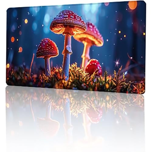 Gaming Mauspad Blau Mousepad XXL 1000 x 500 x 3 mm, Pilz Mausepad Groß mit Rutschfeste Gummibasis, Vernähte Kanten Desk Mat für PC Home Office Tastatur, Verbessert Präzision und Geschwindigkeit T-7166 von GUKUGEKO