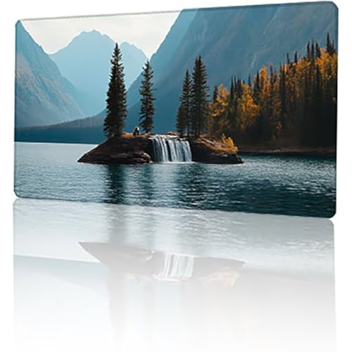 Gaming Mauspad Blau Mousepad XXL 1200x600x3mm, Landschaft Mausepad Groß mit Rutschfeste Gummibasis, Vernähte Kanten Desk Mat für PC Home Office Tastatur, Verbessert Präzision und Geschwindigkeit T-511 von GUKUGEKO