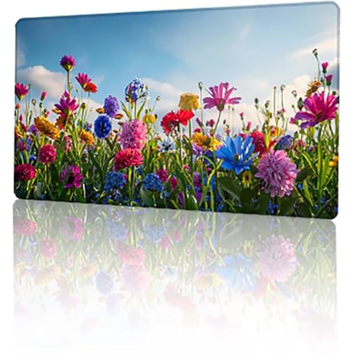 Gaming Mauspad Farbe Mousepad XXL 1000x500x3mm, Gänseblümchen Mausepad Groß mit Rutschfeste Gummibasis, Vernähte Kanten Desk Mat für PC Home Office, Verbessert Präzision und Geschwindigkeit T-6270 von GUKUGEKO