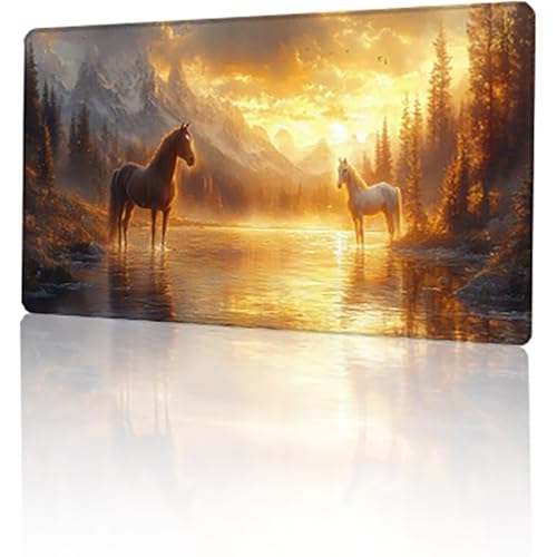 Gaming Mauspad Gelb Mousepad XXL 120 x 60 cm, Landschaft Mausepad Groß mit Rutschfeste Gummibasis, Vernähte Kanten Desk Mat für PC Home Office Tastatur, Verbessert Präzision und Geschwindigkeit T-7535 von GUKUGEKO