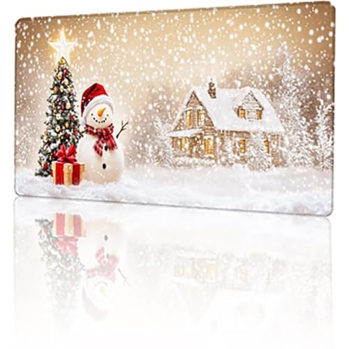 Gaming Mauspad Weiß Mousepad XXL 1600 x 800 x 3 mm, Schneelandschaft Mausepad Groß rutschfeste Gummibasis, Vernähte Kanten Desk Mat für PC Home Office, Verbessert Präzision und Geschwindigkeit T-2272 von GUKUGEKO