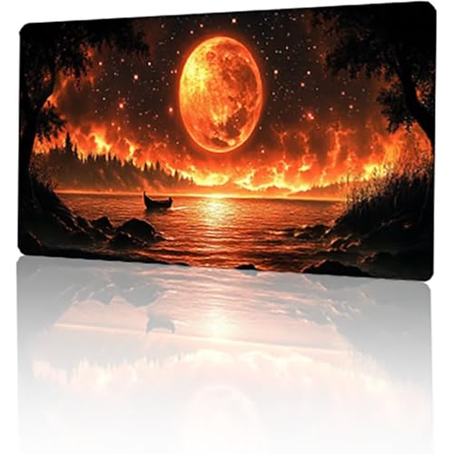 Gelb Mauspad, Landschaft Gaming Mauspad XXL 1200x600x3mm Mousepad, Rutschfeste Gummibasis Schreibtischunterlage, Vernähte Kanten Mauspad Groß, Wasserdicht Mauspad für PC Home Office Geschenk T-6199 von GUKUGEKO