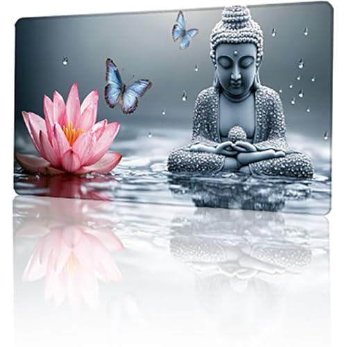 Grau Mauspad, Zen Gaming Mauspad XXL 1000x500x3mm Mousepad, rutschfeste Gummibasis Schreibtischunterlage, Vernähte Kanten Mauspad Groß, Wasserdicht Mauspad für PC Home Office Deko Geschenk T-3030 von GUKUGEKO