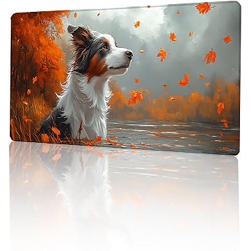 Herbst Mauspad, Gelb Gaming Mauspad XXL 120 x 60 cm Mousepad, rutschfeste Gummibasis Schreibtischunterlage, Vernähte Kanten Mauspad Groß, Wasserdicht Mauspad für PC Home Office Deko Geschenk T-1271 von GUKUGEKO