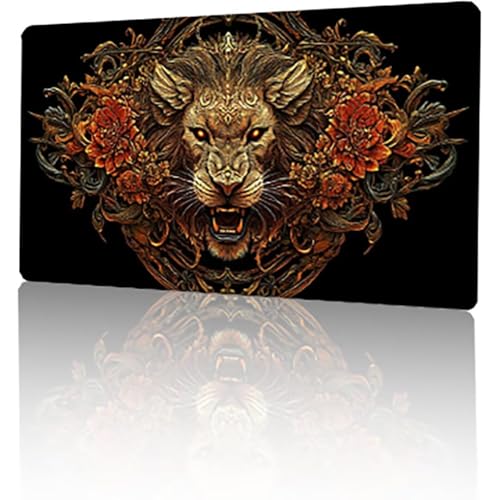 Schwarz Mauspad, Tier Gaming Mauspad XXL 100 x 50 cm Mousepad, rutschfeste Gummibasis Schreibtischunterlage, Vernähte Kanten Mauspad Groß, Wasserdicht Mauspad für PC Home Office Deko Geschenk T-454 von GUKUGEKO