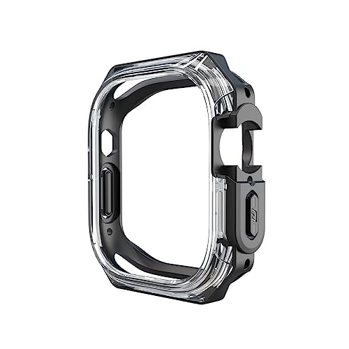 GUMMMY Geeignet für Apple Watch-Gehäuse, 40 mm, 44 mm, 41 mm, 45 mm, 49 mm, Polycarbonat, transparent, Halbpackung, TPU-Uhrengehäuse, Ultra 49 mm (Schwarz, 40 mm) von GUMMMY