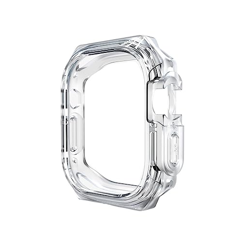 GUMMMY Geeignet für Apple Watch-Gehäuse, 40 mm, 44 mm, 41 mm, 45 mm, 49 mm, Polycarbonat, transparent, Halbpackung, TPU-Uhrengehäuse, Ultra 49 mm (transparent, 44 mm) von GUMMMY