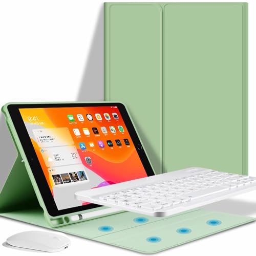 GUPENAA Tastatur Hülle für Samsung Galaxy Tab S6 Lite 10.4'' 2022/2020 (SM-P610/P613/P615/P619), Magnetische Abnehmbare Kabellose Bluetooth-Tastatur mit S-Pen-Halterung,Grün von GUPENAA