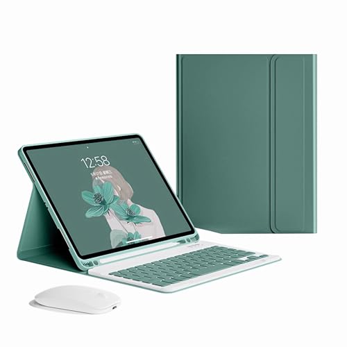 GUPENAA Tastatur Hülle für Samsung Galaxy Tab S7 11'' 2020/S8 11'' 2022 Schlanke Leichte Standabdeckung mit Magnetisch Abnehmbarer Kabelloser Bluetooth-Tastatur,Dark Green von GUPENAA